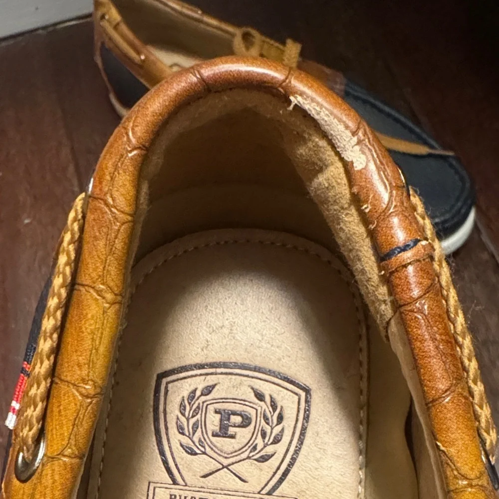 Classic Navy and Tan Boat Shoes